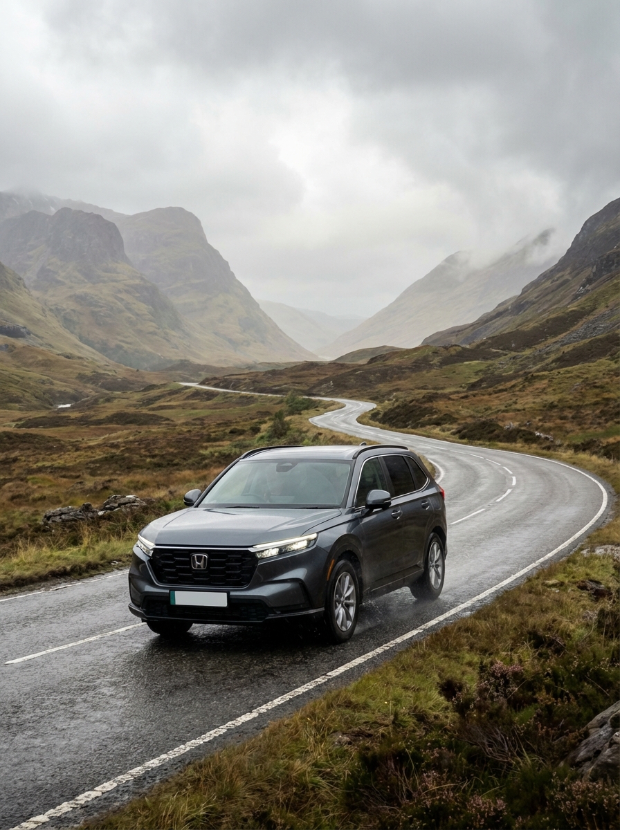 Photo of Honda driving down a British country road