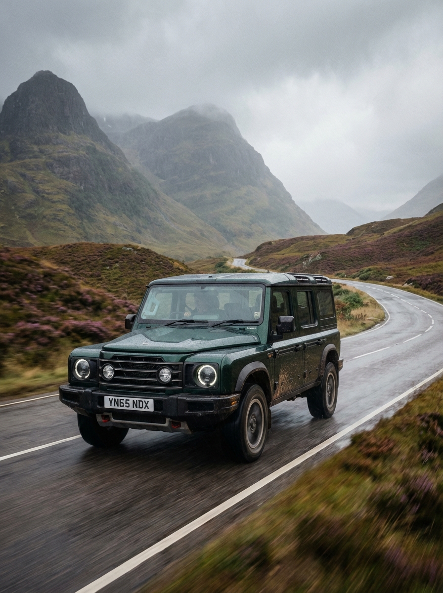 Photo of INEOS driving down a British country road