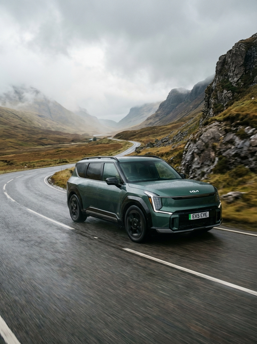 Photo of Kia driving down a British country road