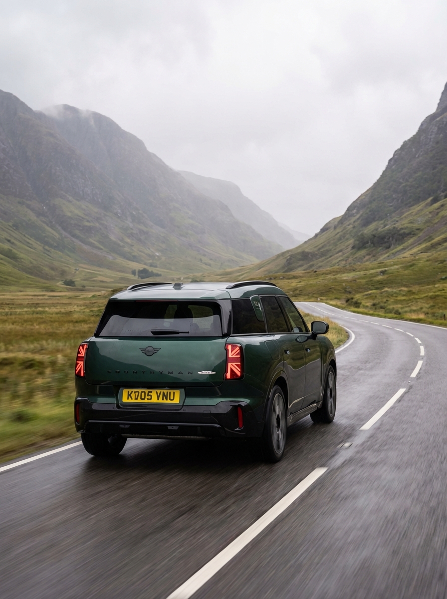 Photo of MINI driving down a British country road