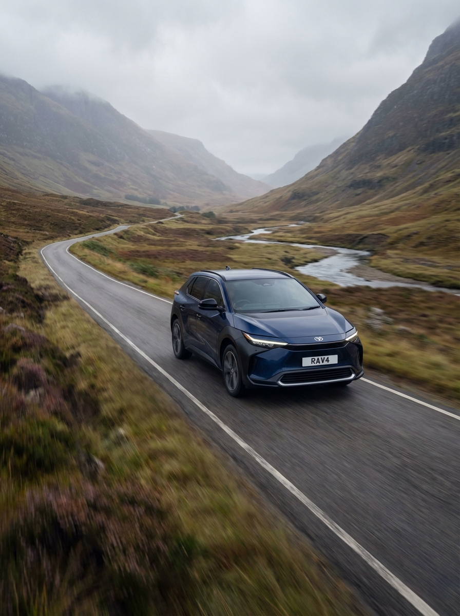 Photo of Toyota driving down a British country road
